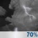 Sunday Night: Showers and thunderstorms likely. Mostly cloudy, with a low around 67. Southwest wind 10 to 16 mph, with gusts as high as 28 mph. Chance of precipitation is 70%. New rainfall amounts between a tenth and quarter of an inch possible. Sunday Night: Showers And Thunderstorms Likely
