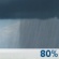 Monday: Rain showers. Mostly cloudy. High near 60, with temperatures falling to around 58 in the afternoon. Chance of precipitation is 80%. New rainfall amounts between a half and three quarters of an inch possible. Monday: Rain Showers