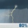 Monday: Showers and thunderstorms. Some of the storms could produce heavy rain. Mostly cloudy. High near 83, with temperatures falling to around 81 in the afternoon. Chance of precipitation is 80%. New rainfall amounts between three quarters and one inch possible. Monday: Showers And Thunderstorms